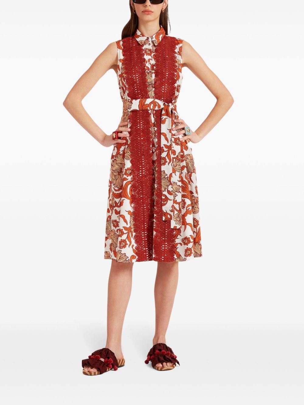 Tootsie lace-panelling midi dress - 2