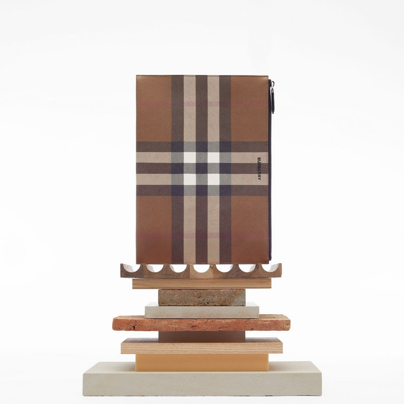 Large Check Zip Pouch 11