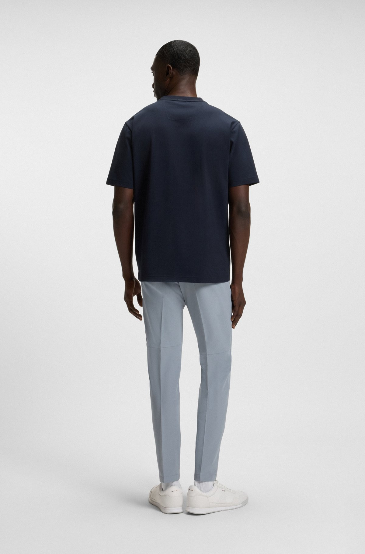 SLIM-FIT PANTS IN WATER-REPELLENT STRETCH FABRIC - 4