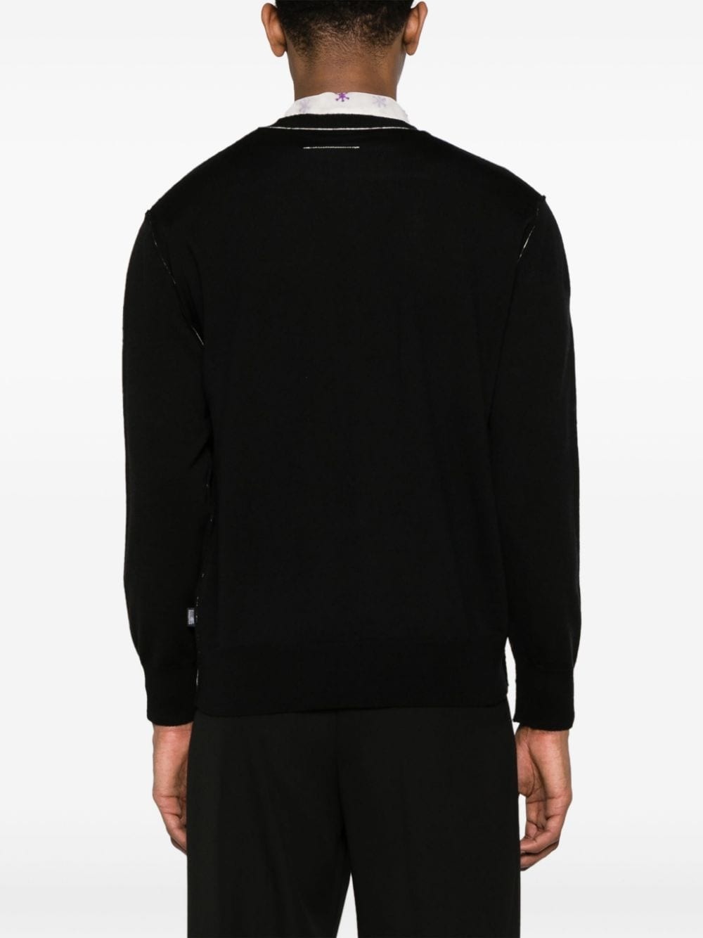 exposed-seam knit cardigan - 5