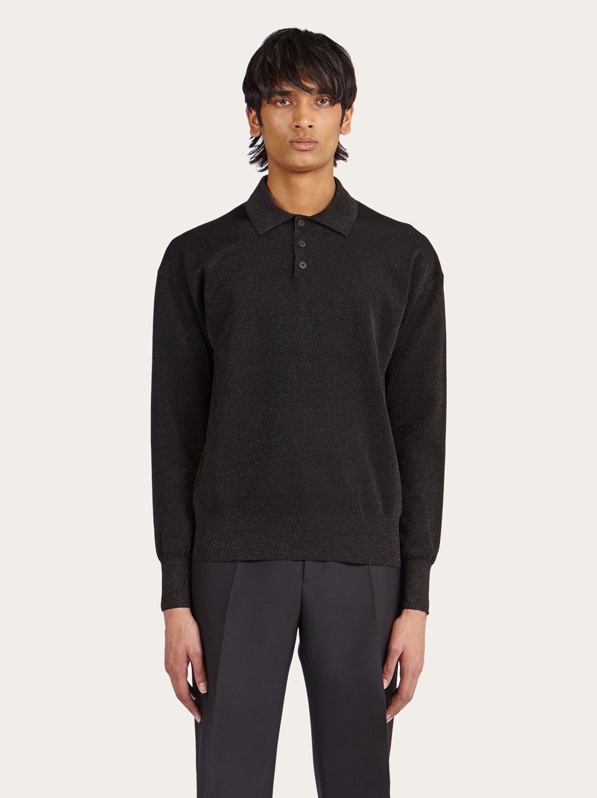 Long sleeved lurex polo - 2
