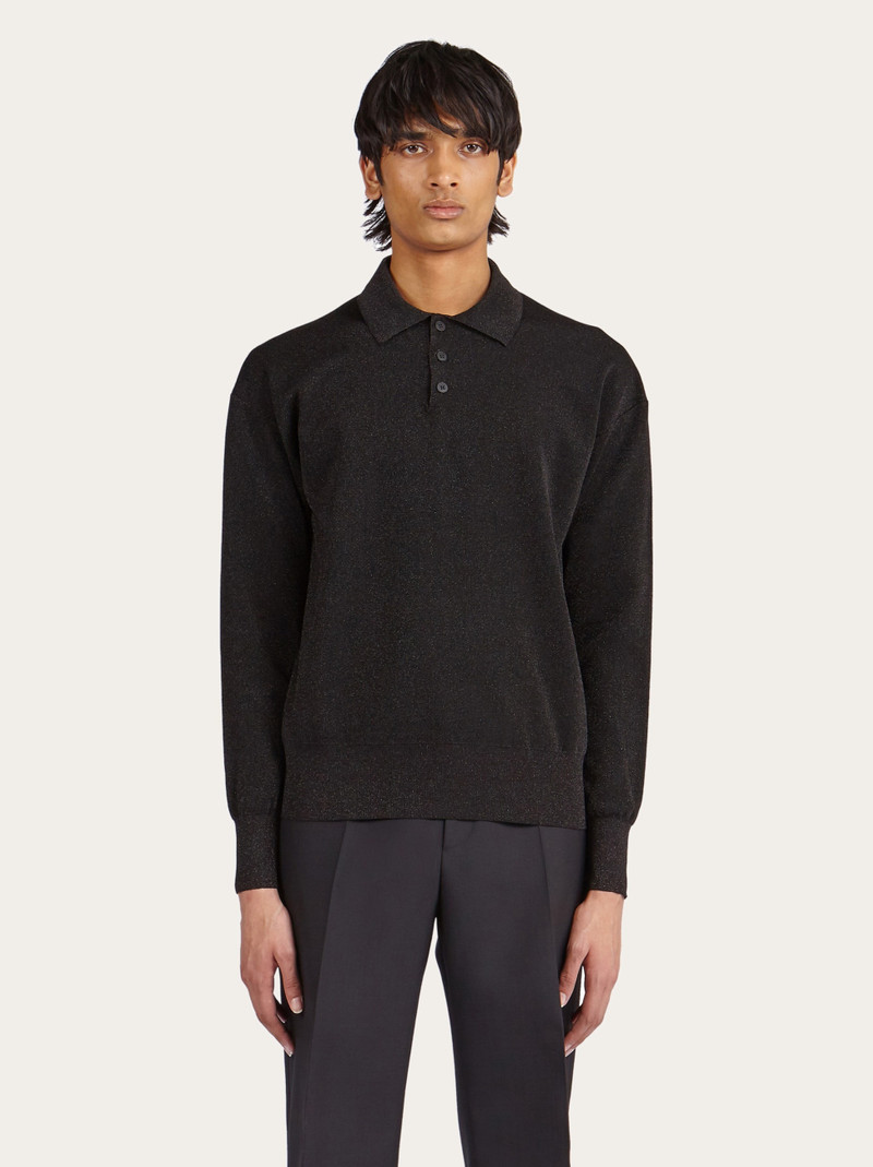 FERRAGAMO Long sleeved lurex polo outlook