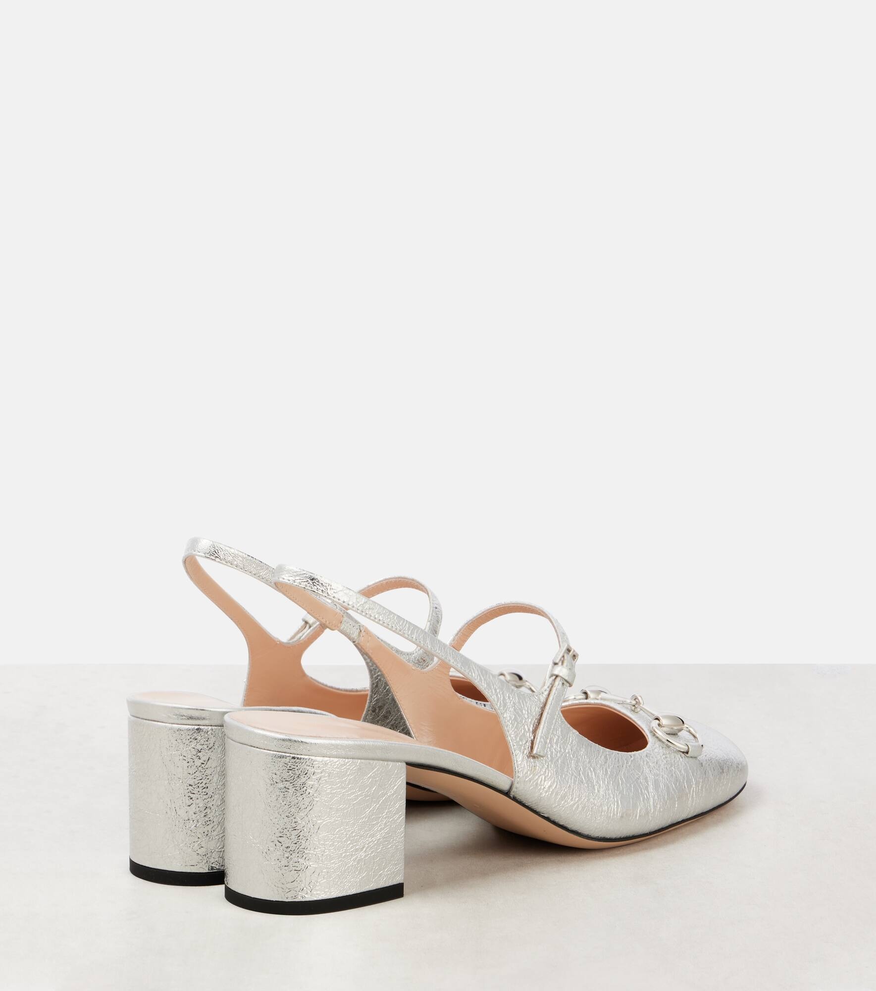 Horsebit leather slingback pumps - 2