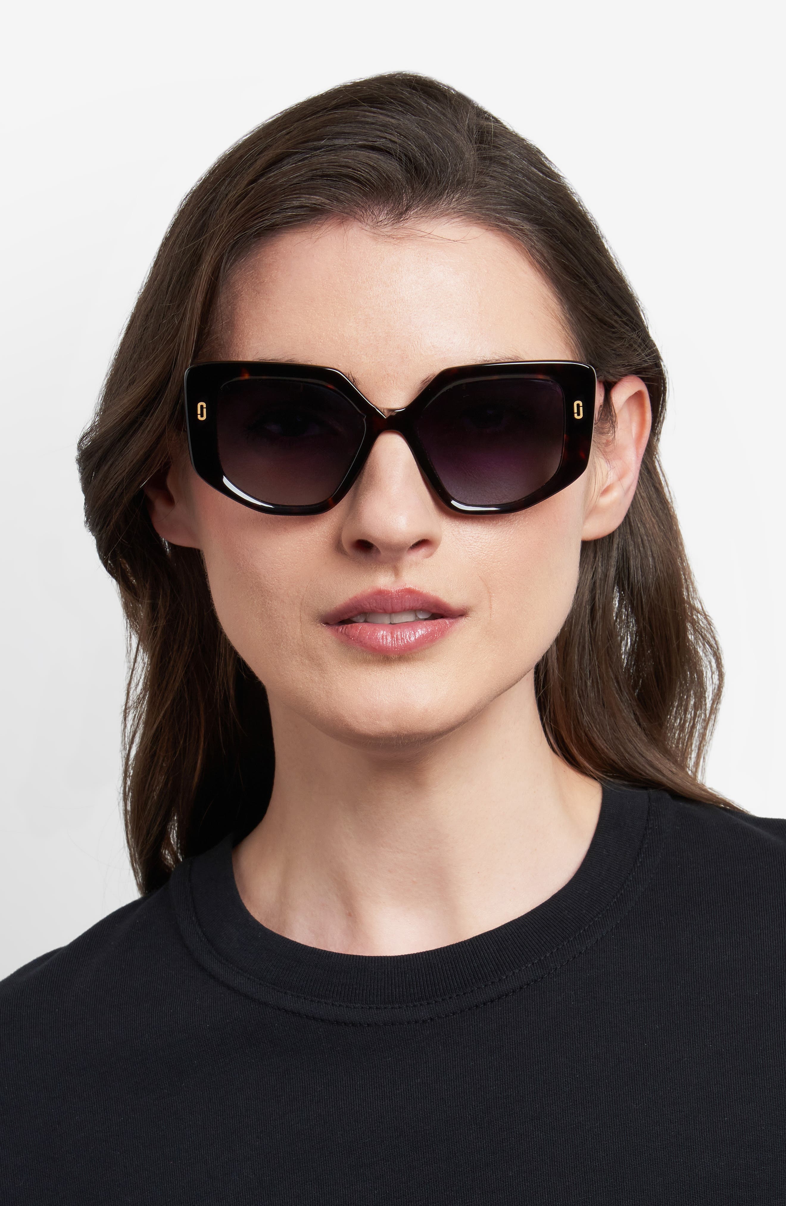 Marc Jacobs 52mm Gradient Square Sunglasses in Havana/Dark Grey Sf at Nordstrom - 3