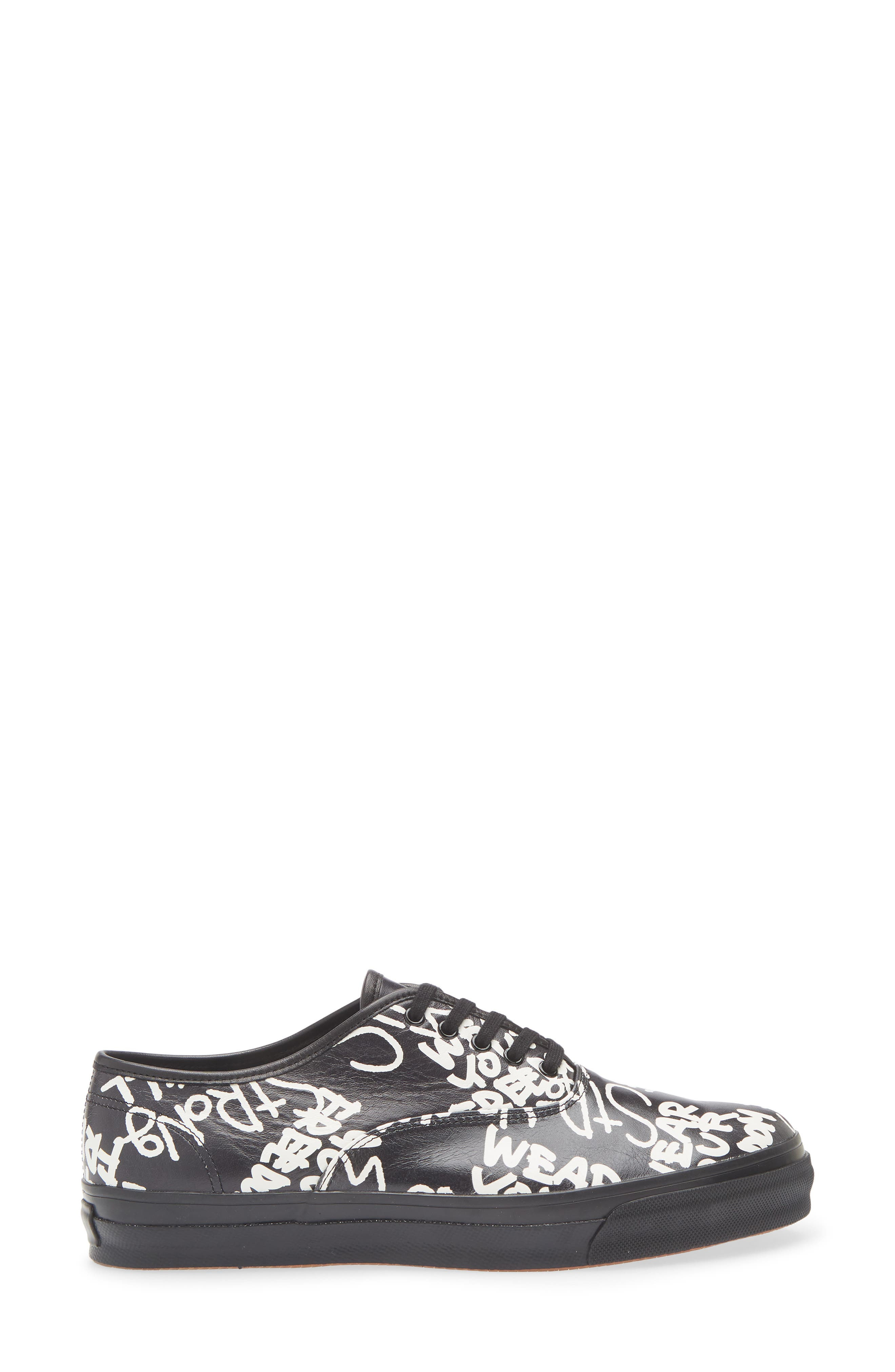 Comme des Garçons Comme des Garçons Graphic Leather Sneaker in Black/White at Nordstrom - 3