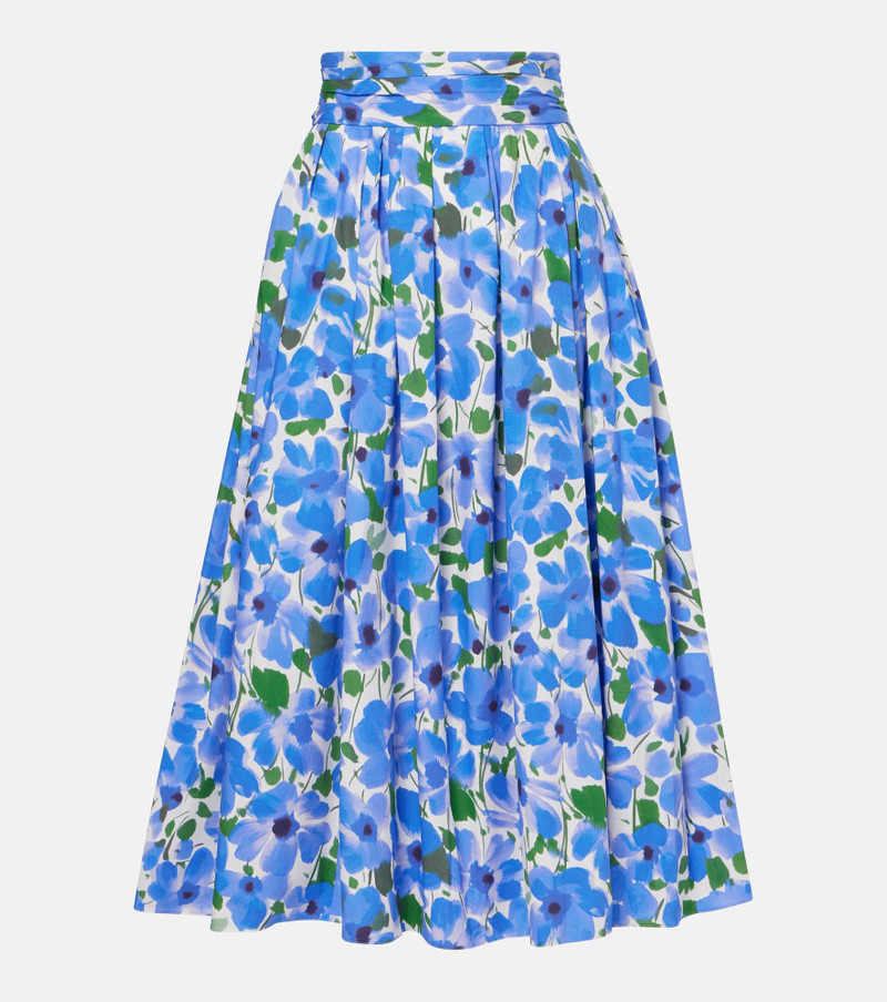 Floral cotton-blend midi skirt 1