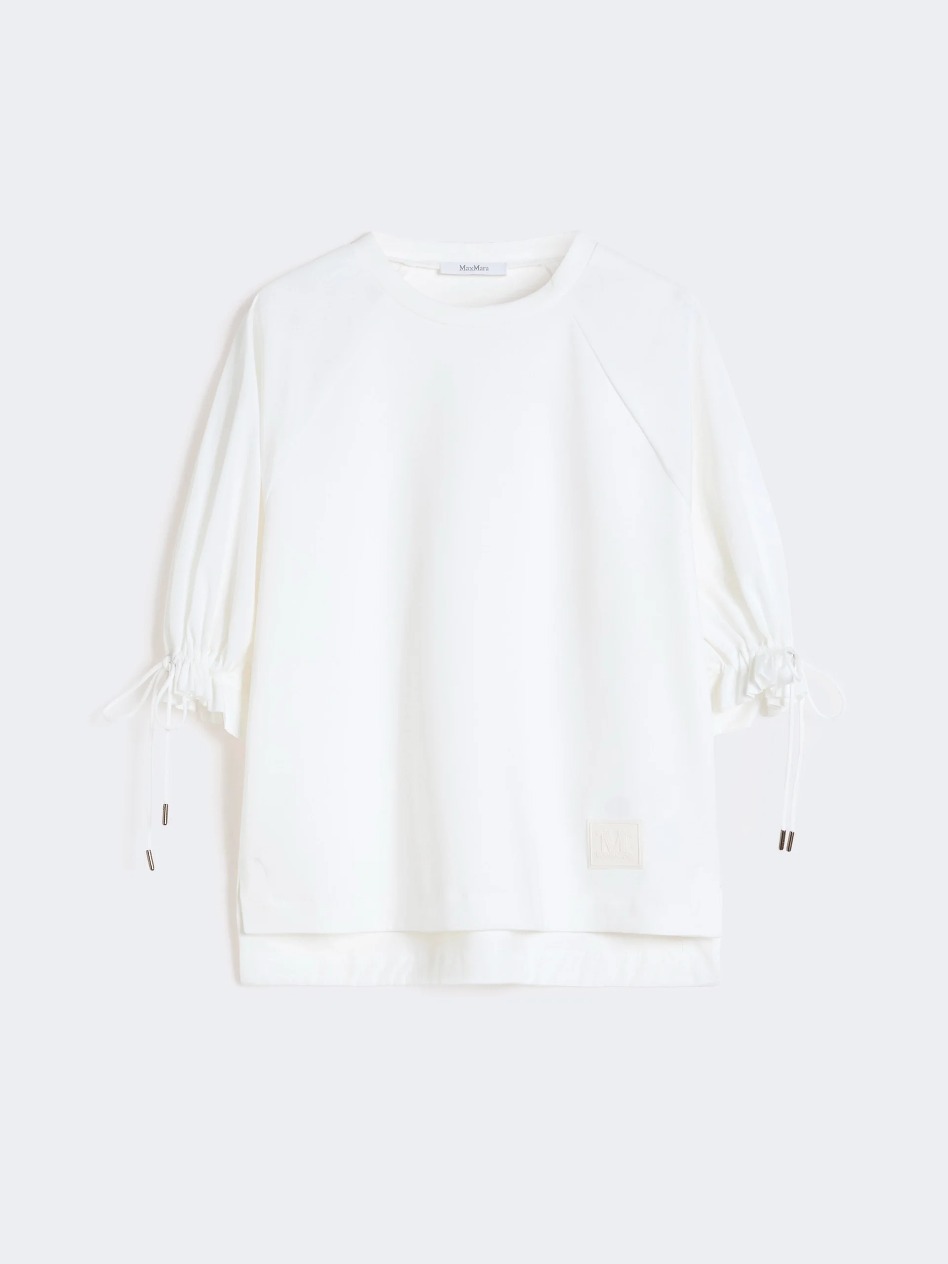 Cotton-blend jersey T-shirt - OPTICAL WHITE - 1