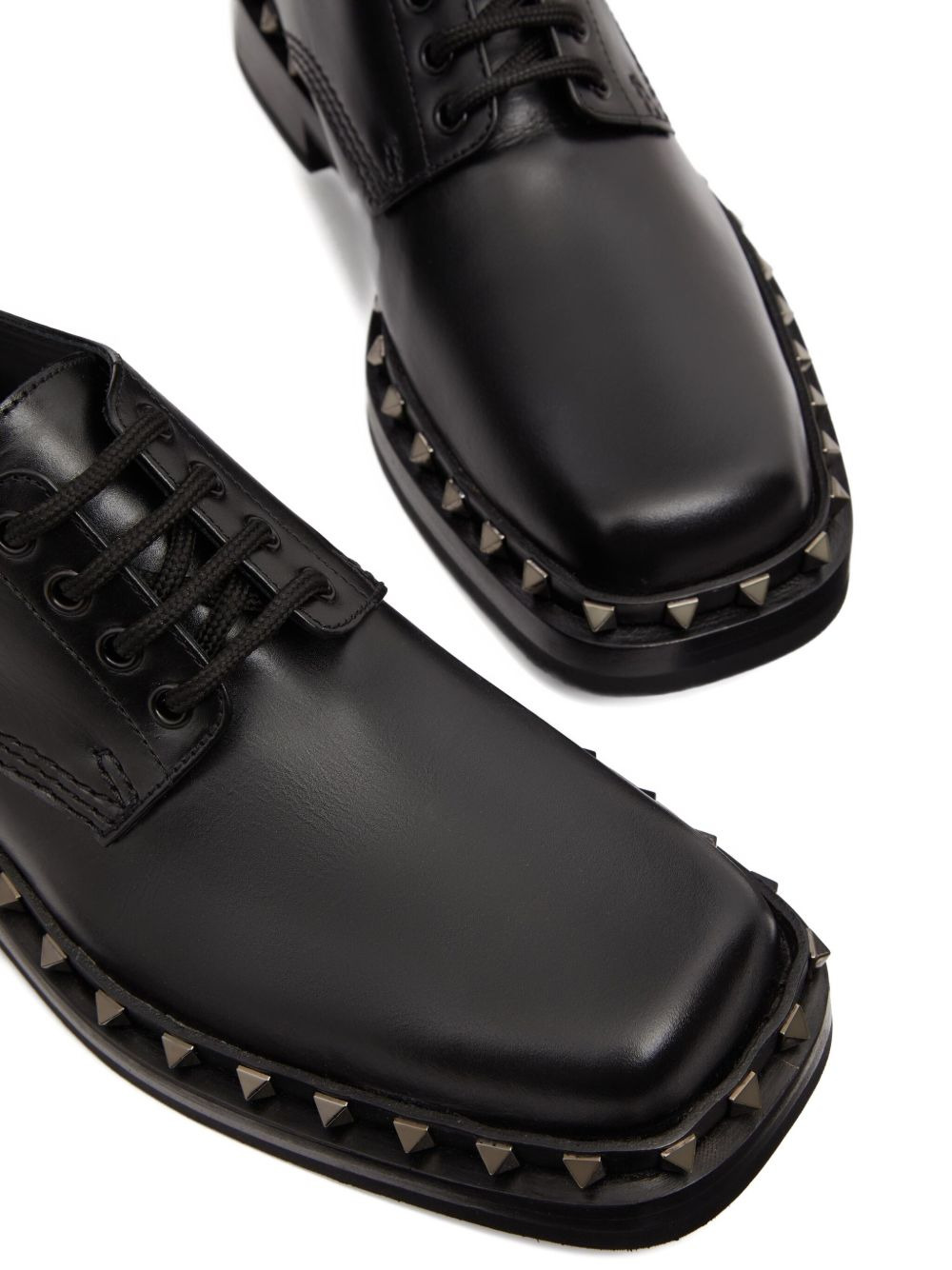 Rockstud leather derby shoes - 5