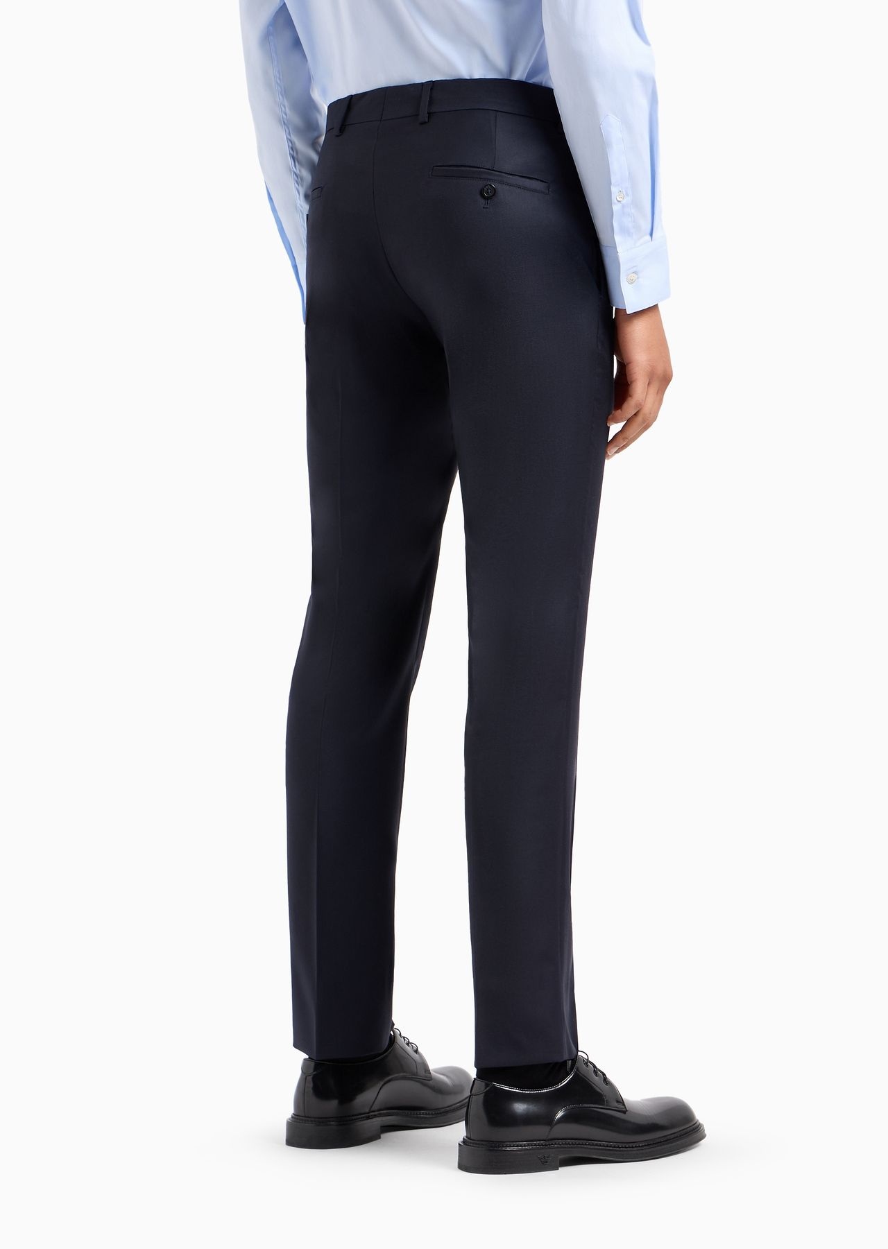 Worsted virgin-wool, creased trousers - 5