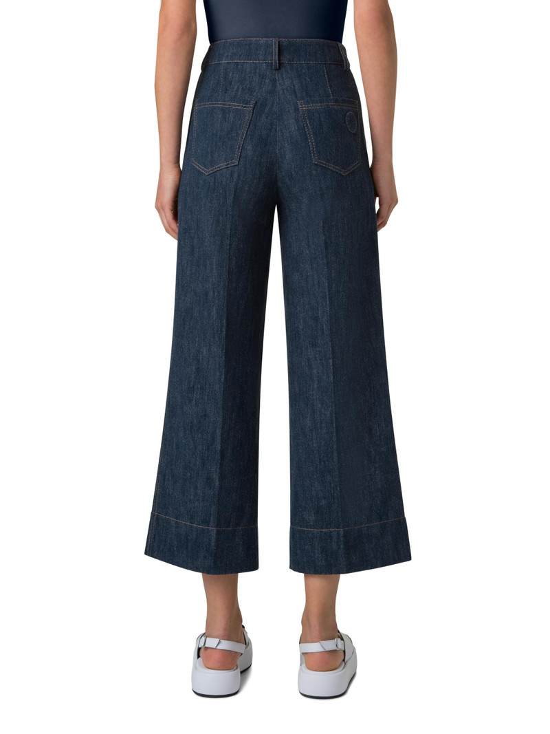 Women's Chiara Denim Wide-Leg Crop Jeans - Navy Denim 4