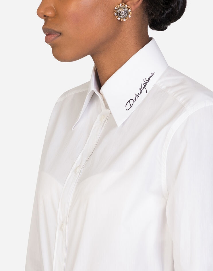 Embroidered poplin shirt - 4