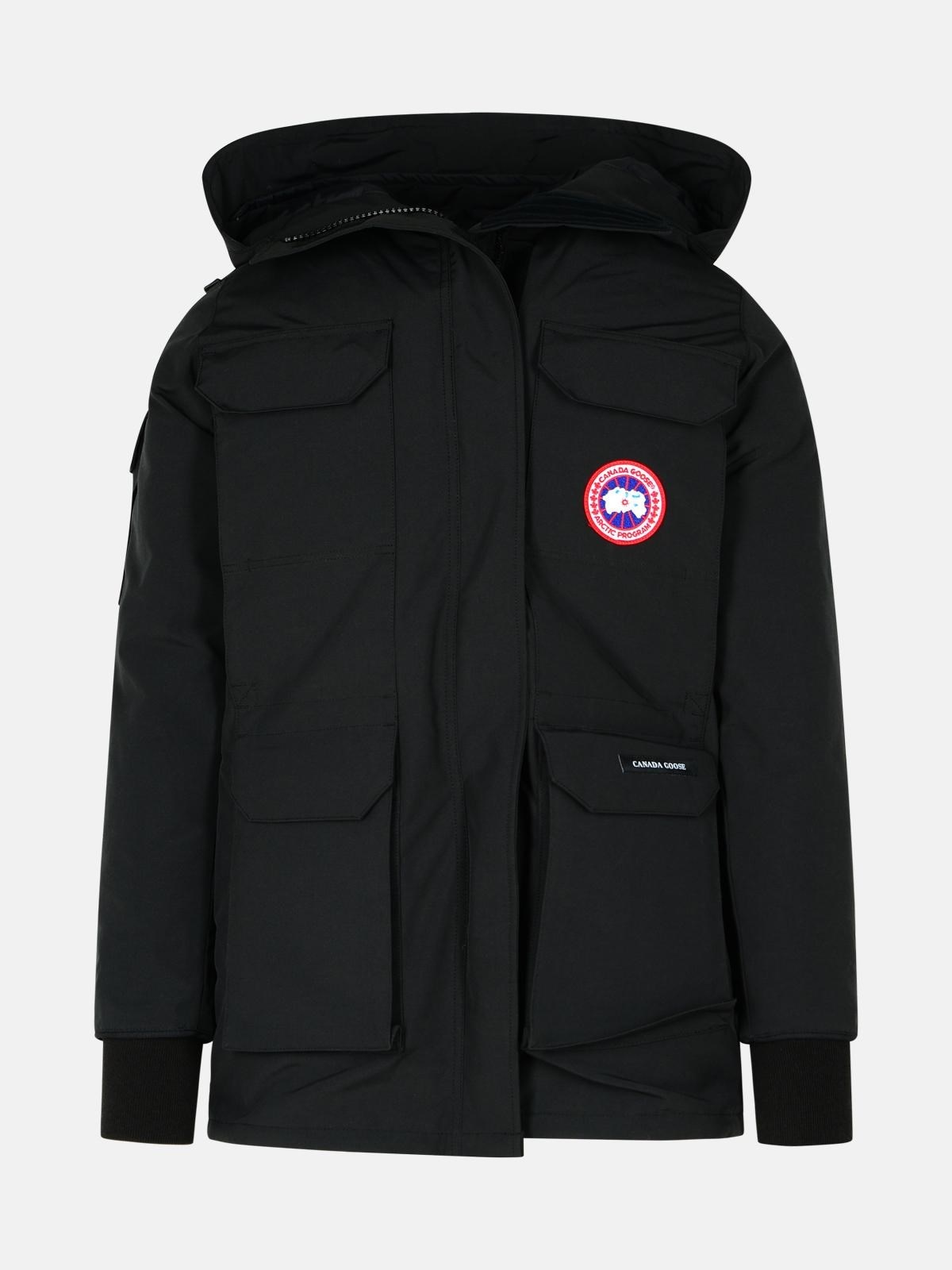 'EXPEDITION PR' BLACK POLYESTER BLEND PARKA - 1