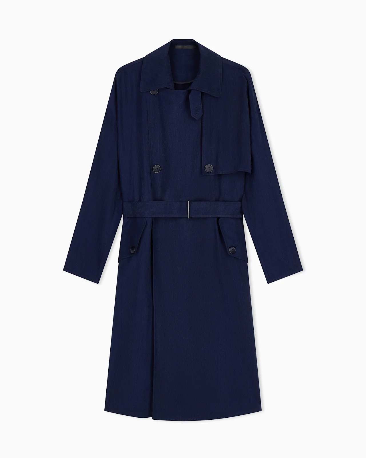 Icon cupro double-breasted trench coat - 1