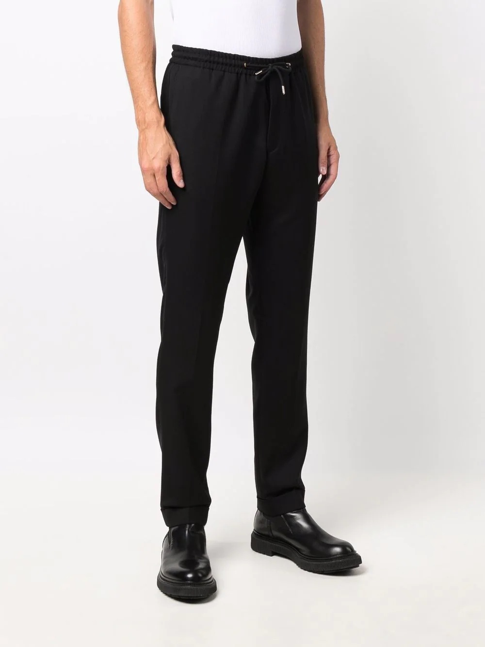 drawstring-waist slim-cut trousers - 3