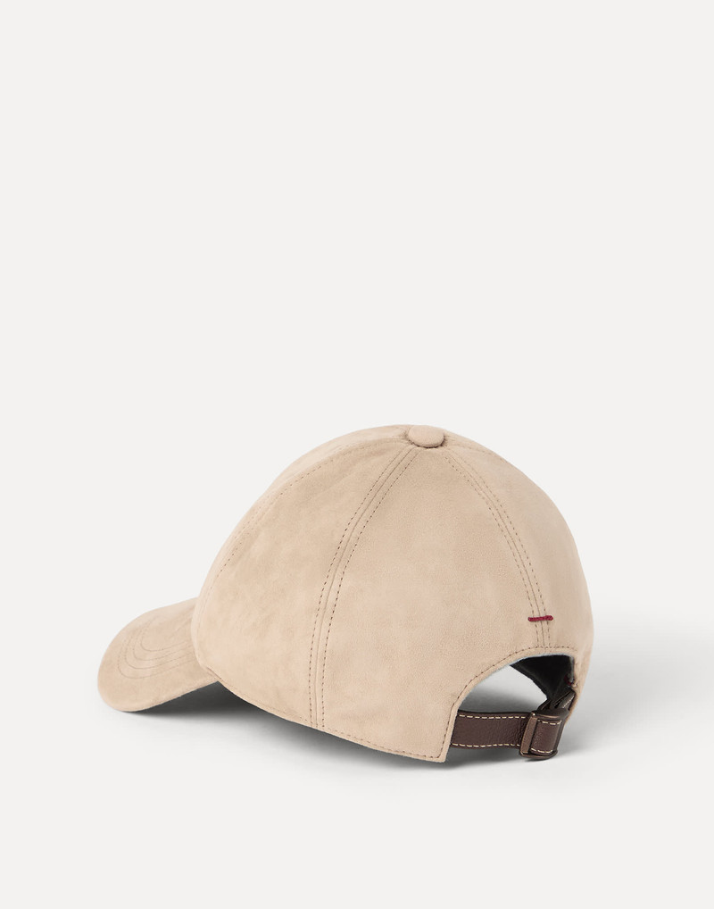 Brunello Cucinelli Suede baseball cap with embroidered logo outlook
