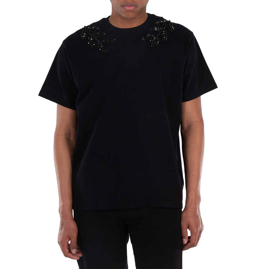 Burberry Embellished Crystal Oak Leaf Crest Cotton T-Shirt - 3
