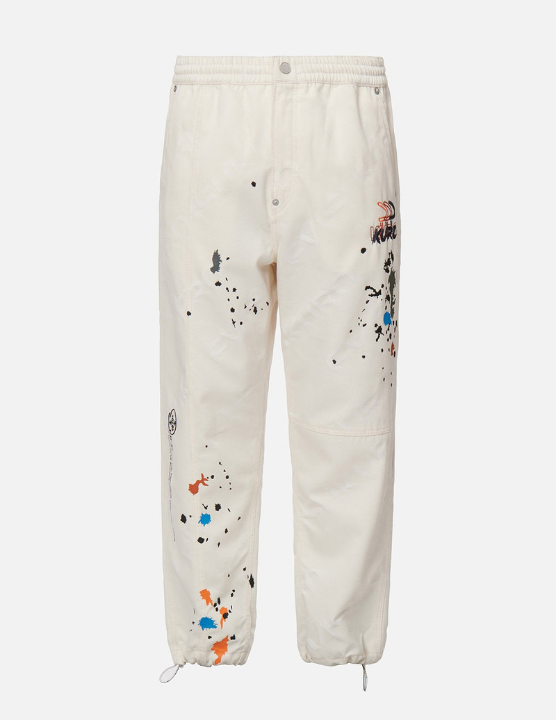 Paint Splash Print Monogram Denim Pants 1