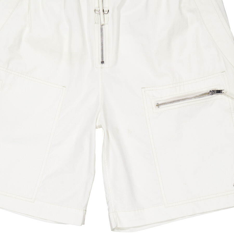 Isabel Marant Men's Beige Nahlan Elasticated Waistband Zip-Detailed Shorts - 2