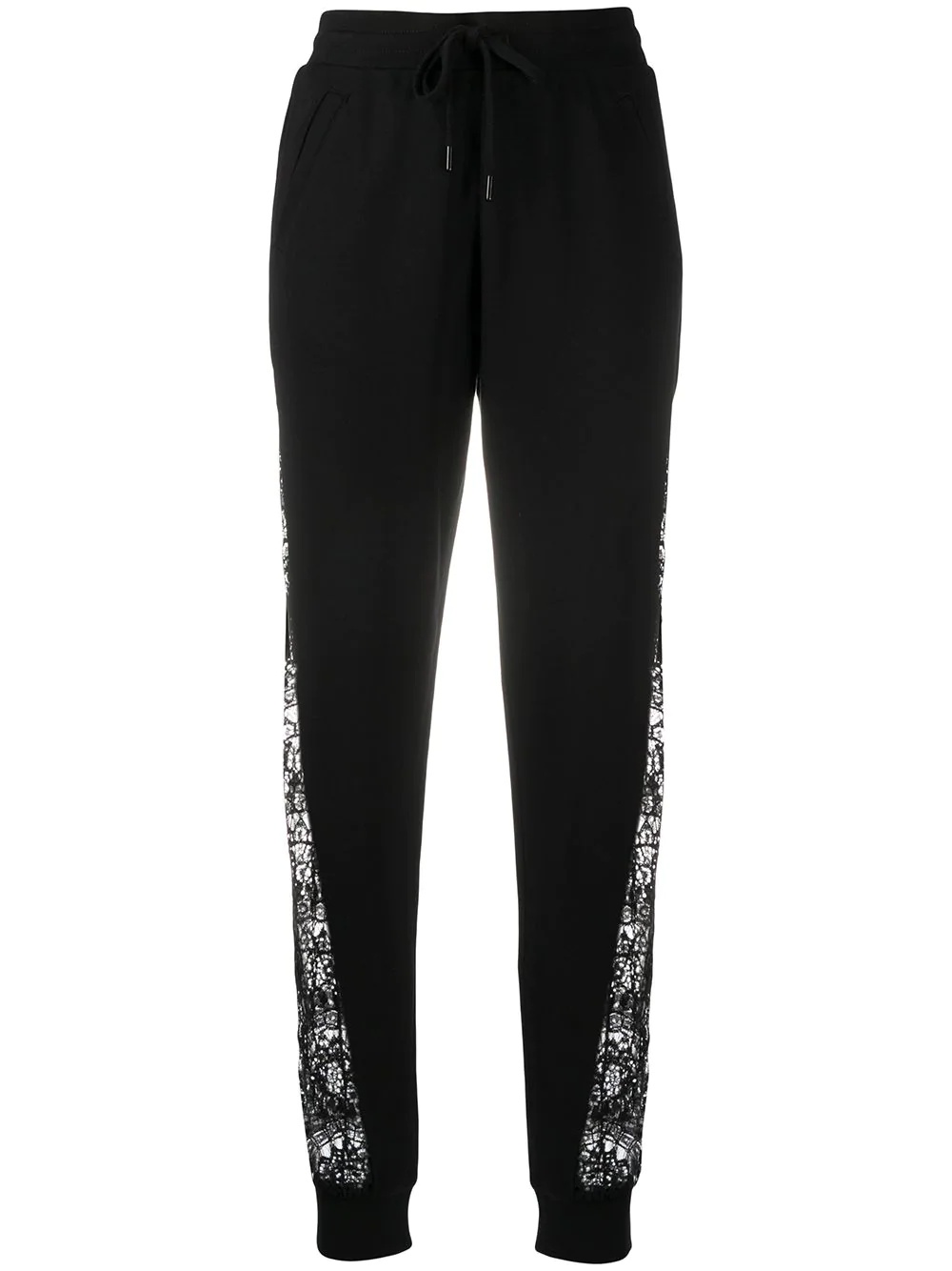 lace panel trousers - 1