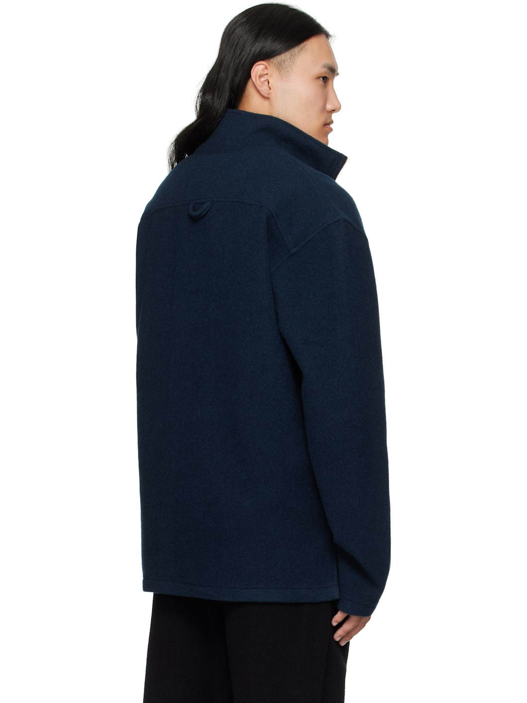Navy Fleece Sweater - 3