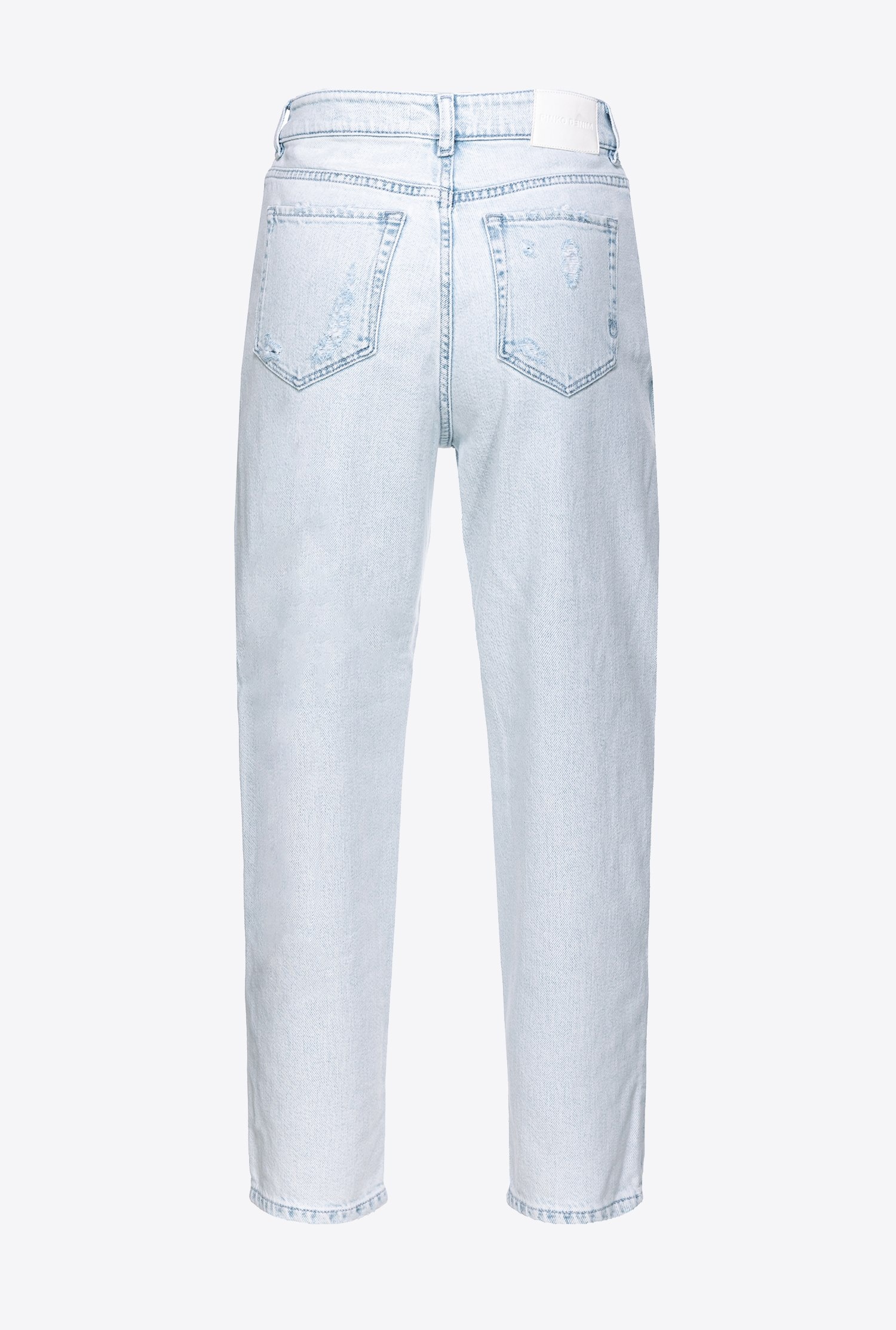 LIGHT-COLOURED MOM-FIT JEANS WITH RIPS - 2