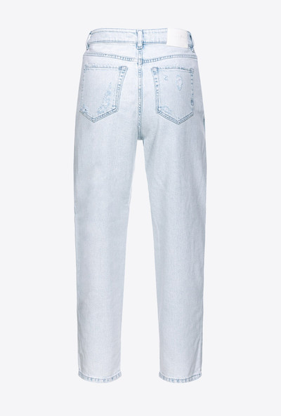 PINKO LIGHT-COLOURED MOM-FIT JEANS WITH RIPS outlook