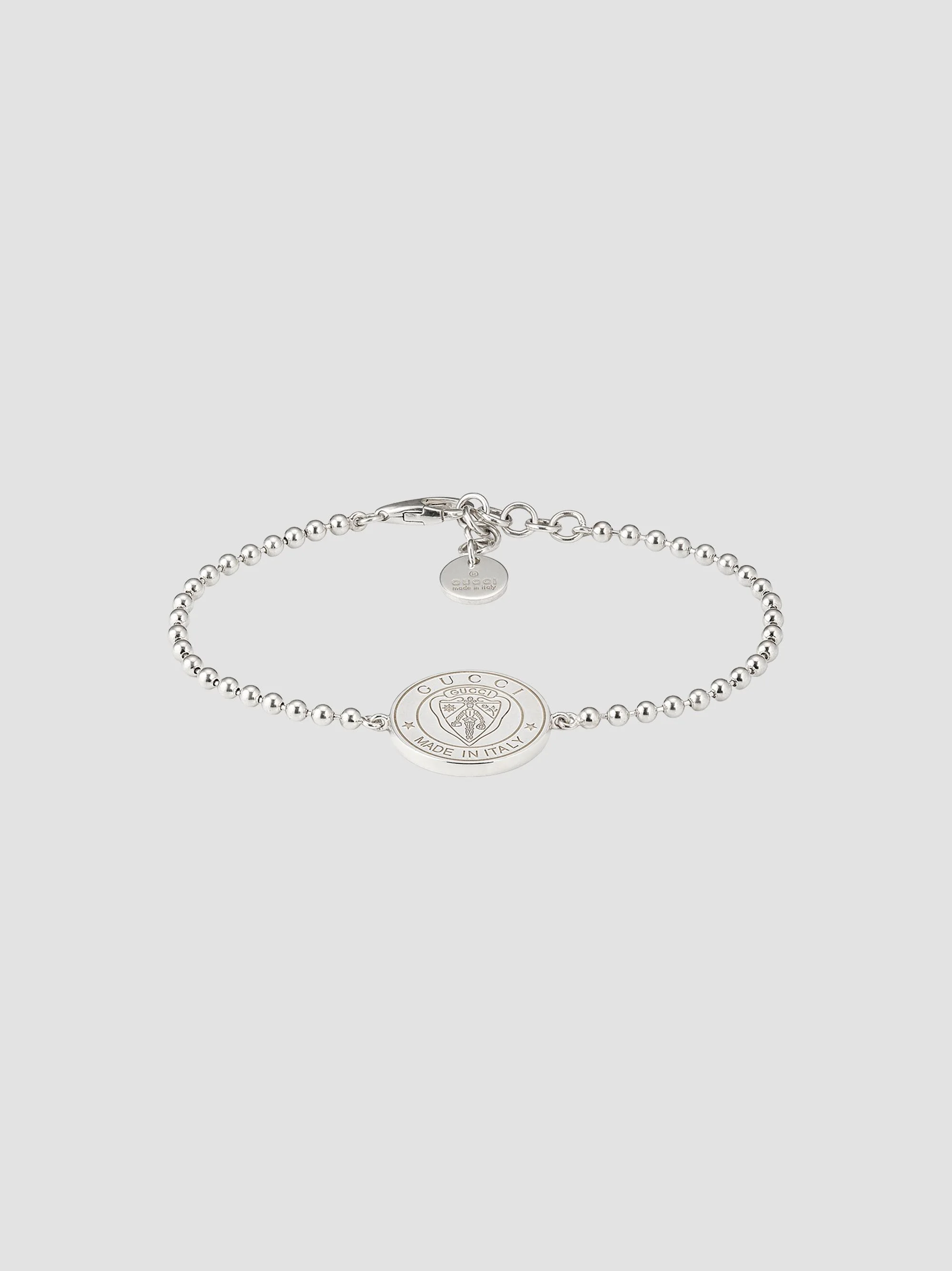 Men's Crest Sterling Silver Boule Bracelet - Silver - 1