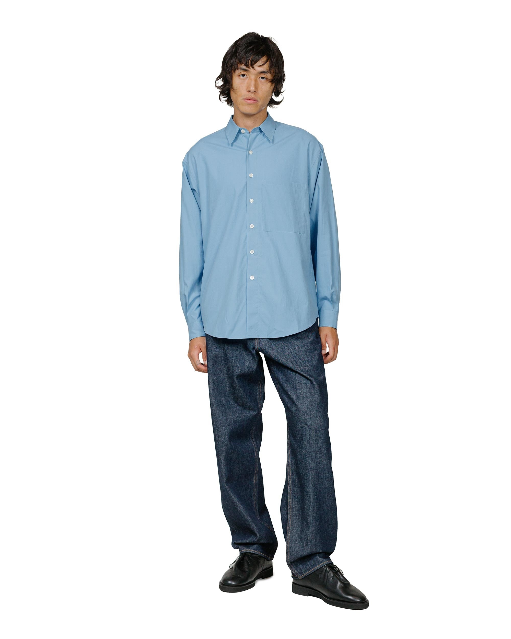 Washed Finx Twill Big Shirt Blue - 4