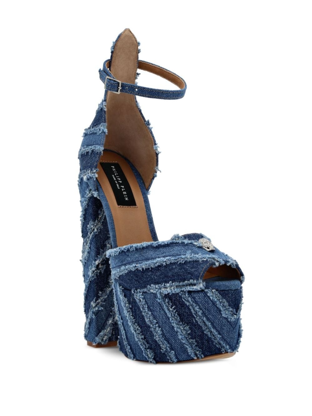 Mixed Denim 120mm platform sandals - 2