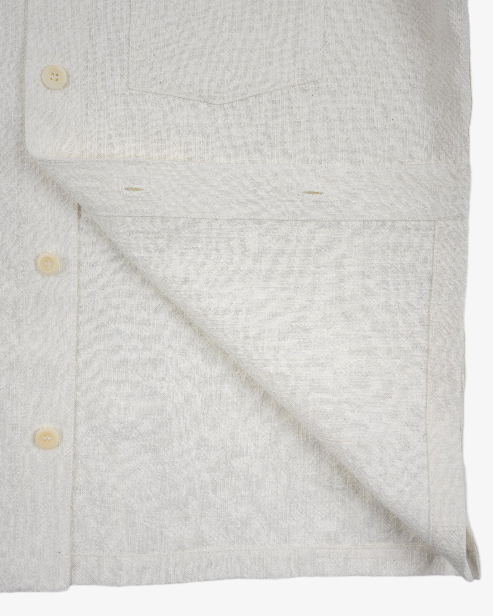 STF JAPANESE 8.5OZ SLUB COTTON SHORT SLEEVE SHIRT - ECRU - 7