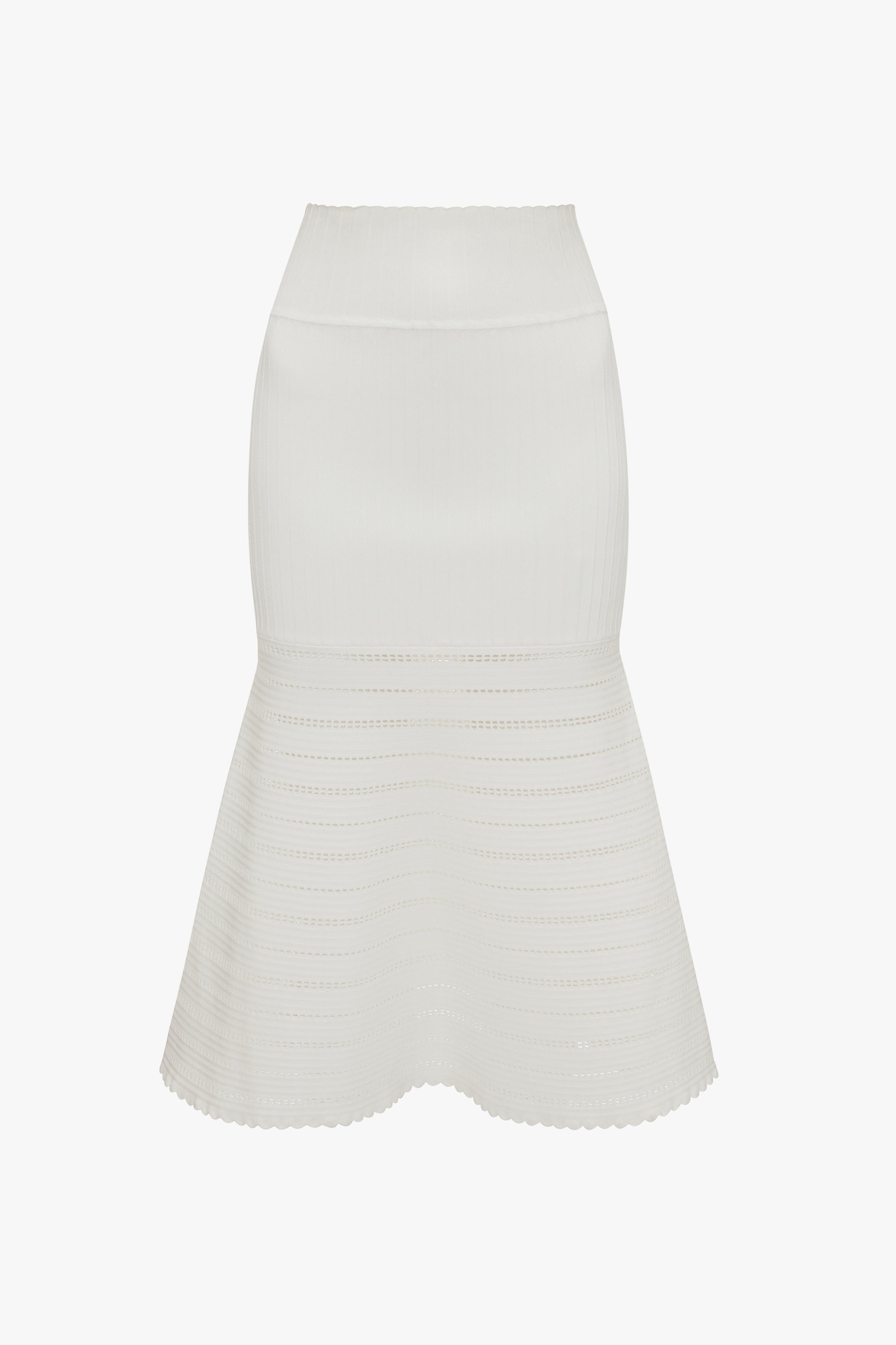 Flared Midi Skirt In White - 1