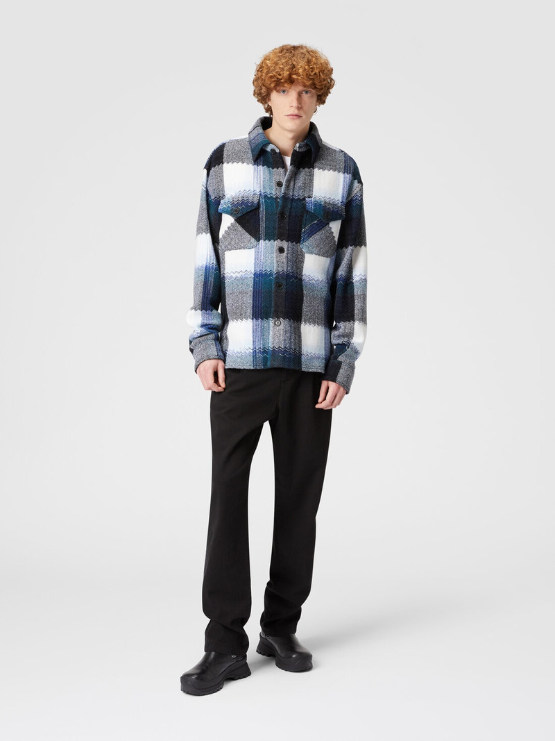 Missoni Check wool overshirt with zig zag outlook