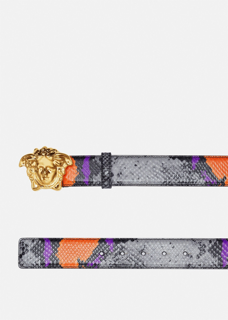 VERSACE Medusa Python Print Leather Belt outlook