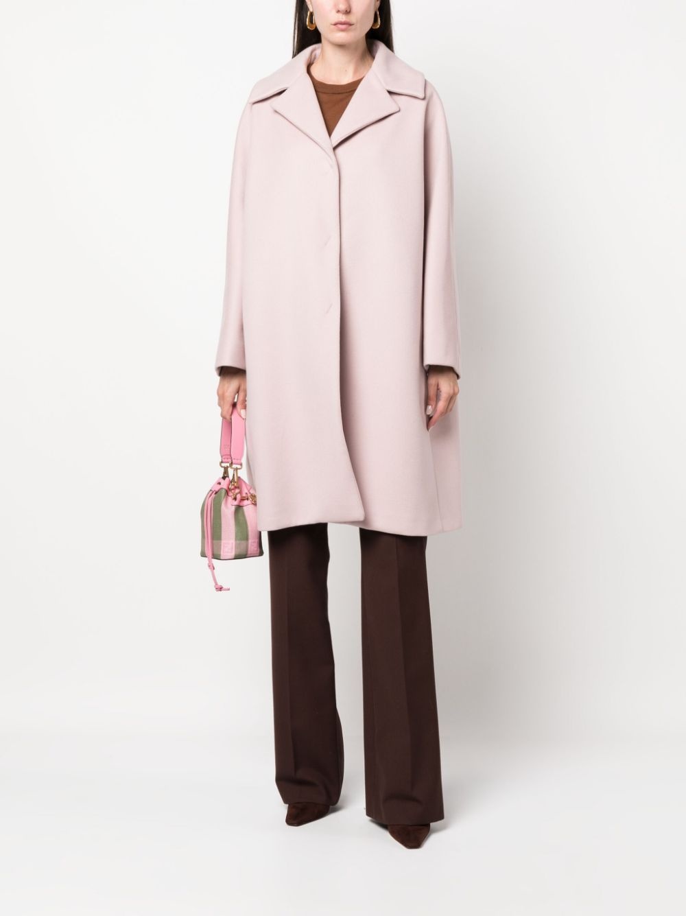 single-breasted wool-blend coat - 2