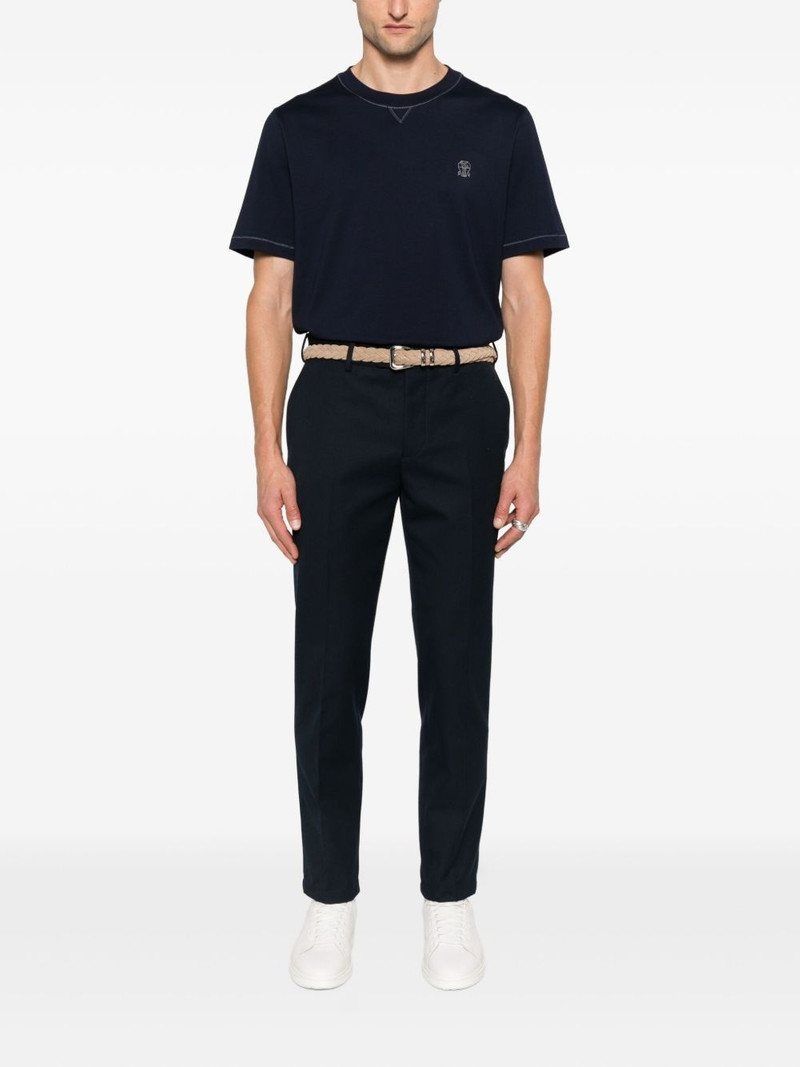 Brunello Cucinelli embroidered crew-neck T-shirt outlook