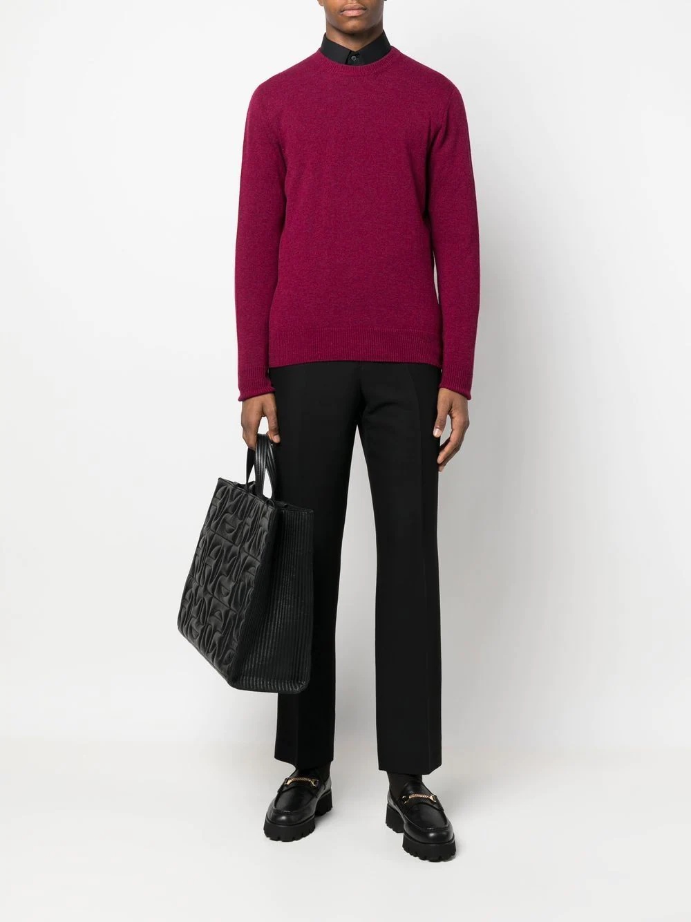 fine-knit crew-neck jumper - 2