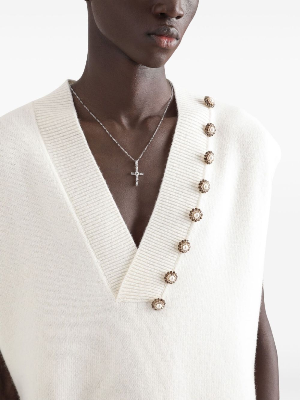crystal-embellished vest - 5