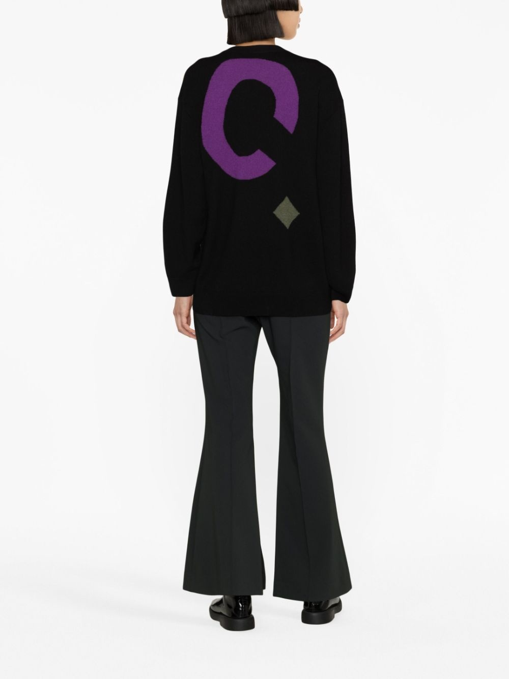 logo-print wool jumper - 3