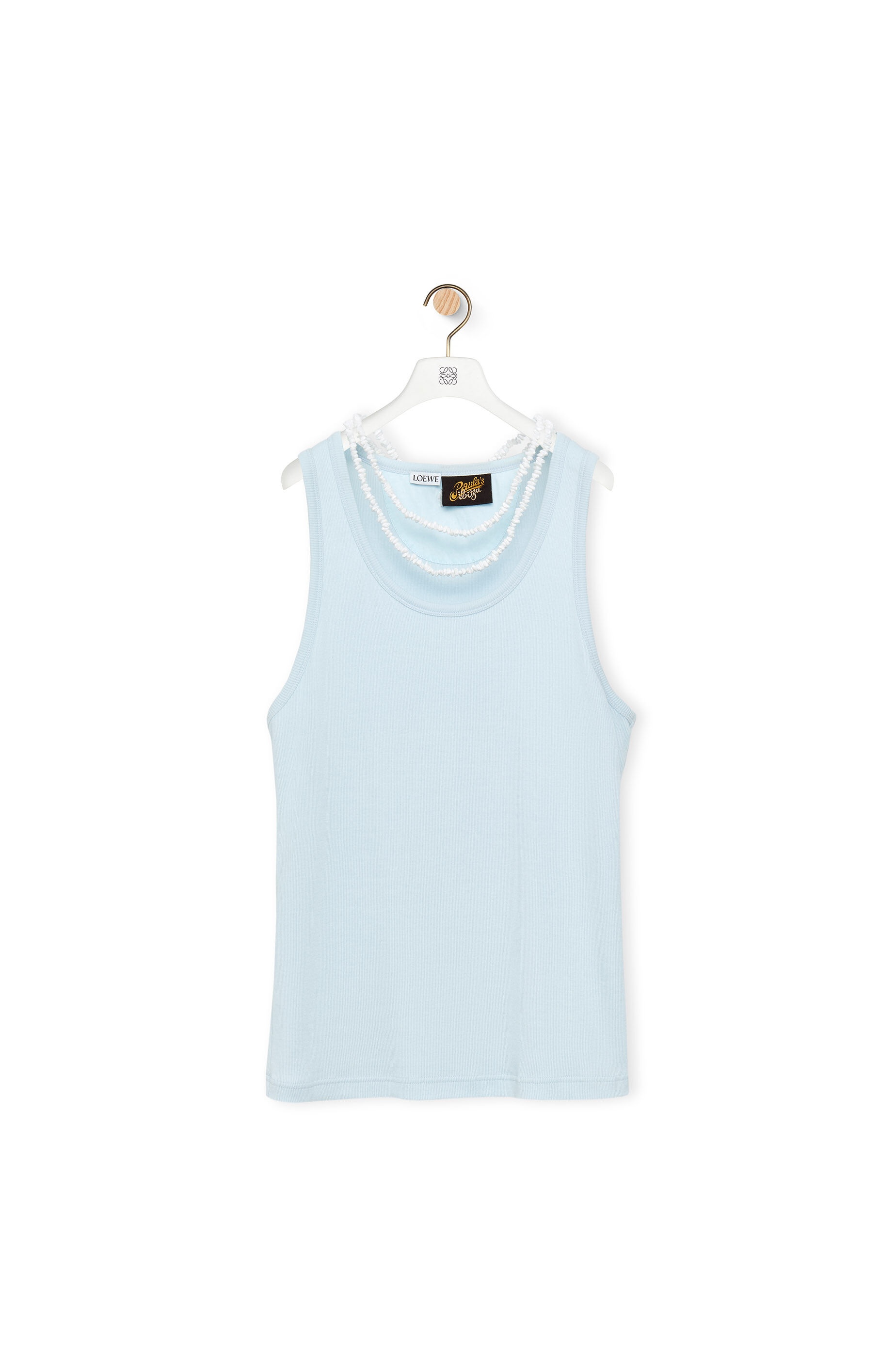 Jewelled tank top in cotton - 1