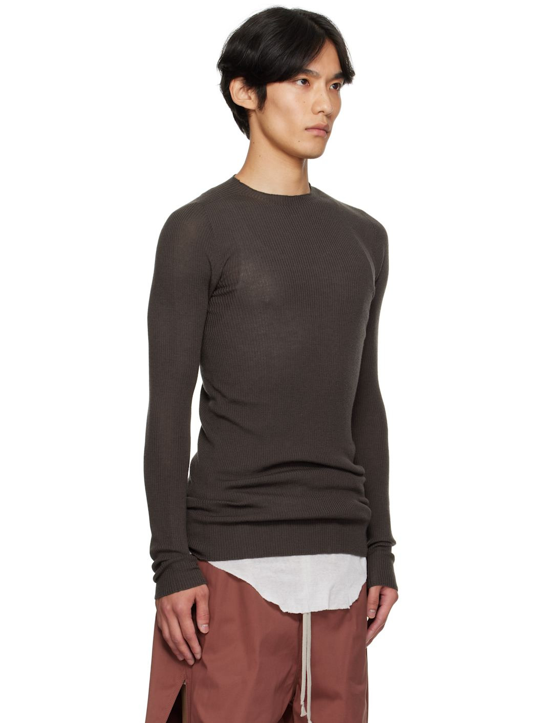 Gray Concordians Ribbed Round Neck Sweater - 2