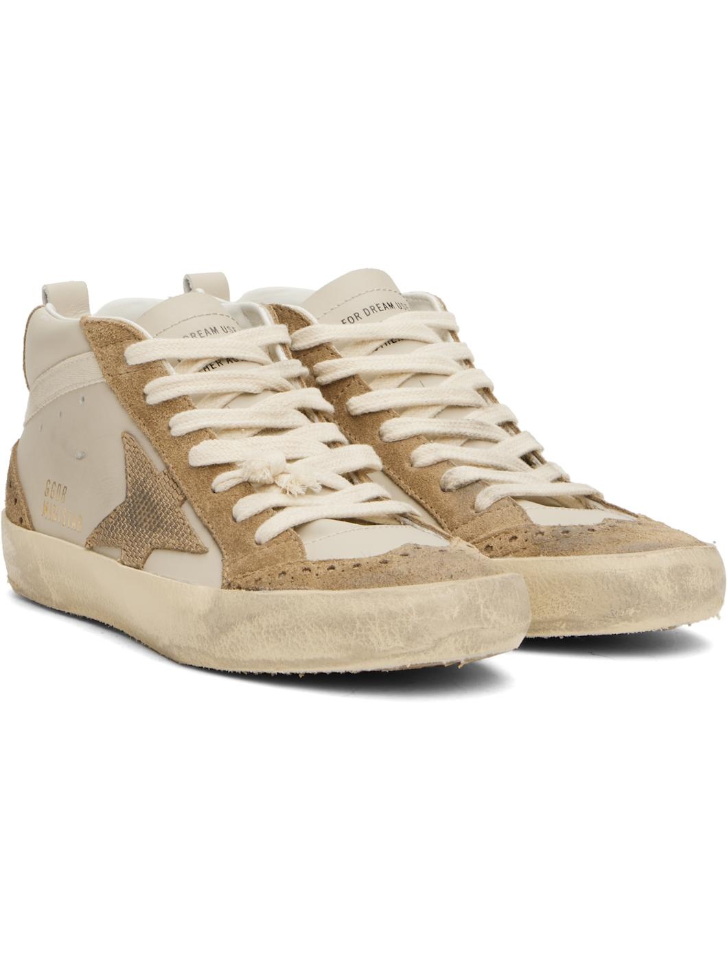 Beige & Brown Mid Star Classic Sneakers - 4