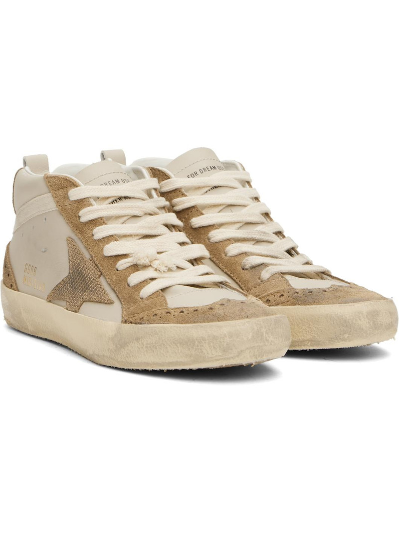 Beige & Brown Mid Star Classic Sneakers 4