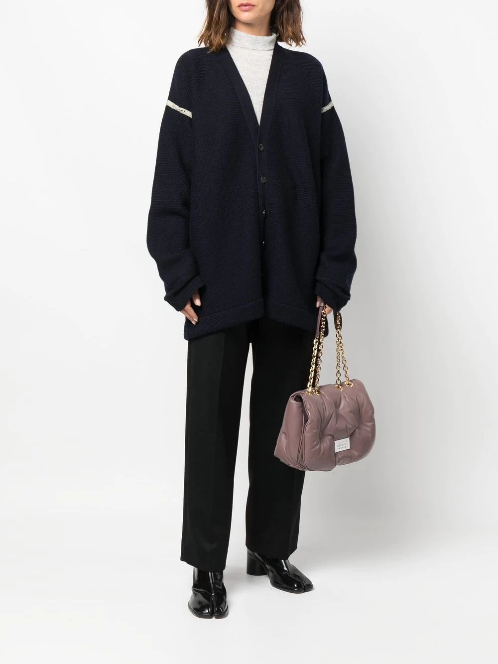 elbow-patch detail cardigan - 3