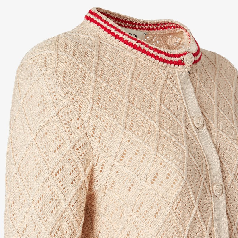 Cardigan Beige cotton Argyle cardigan 3
