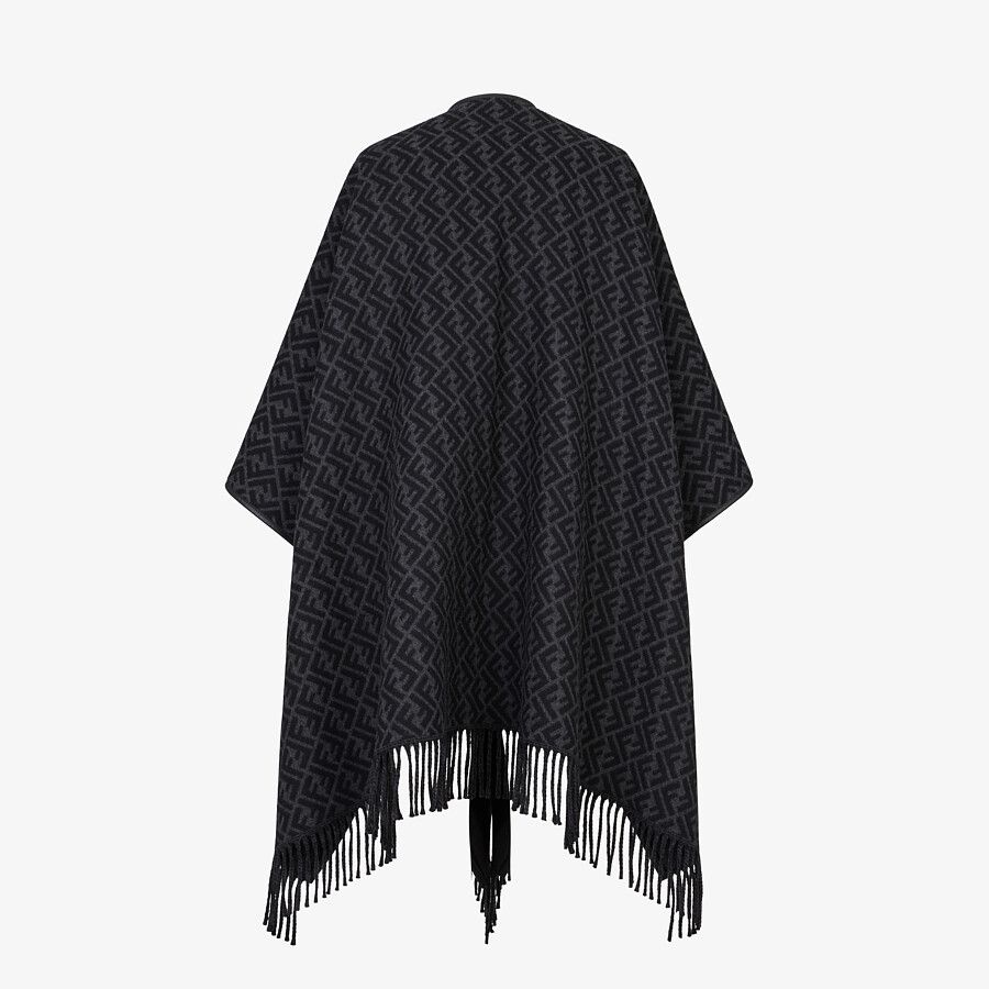 Black cashmere poncho - 2