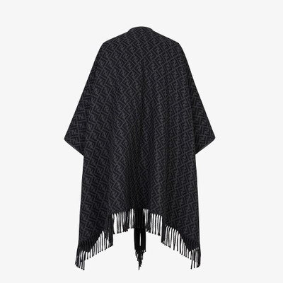 FENDI Black cashmere poncho outlook