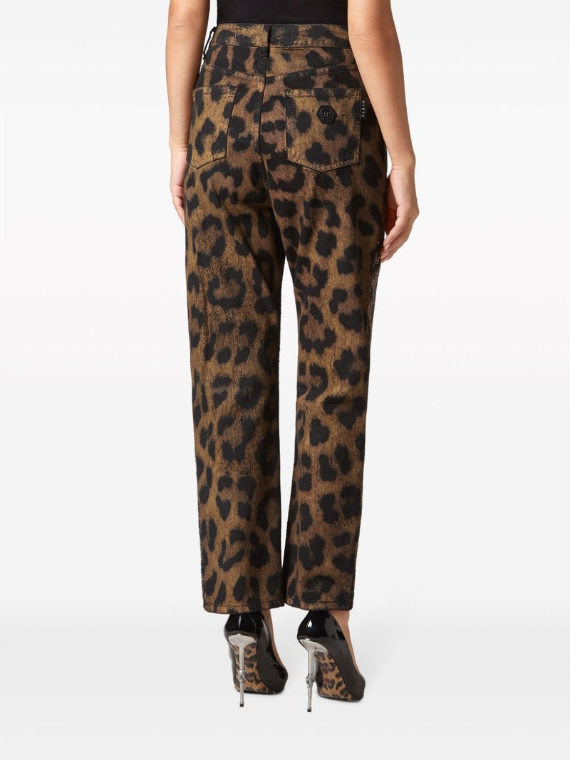crystal-embellished leopard jeans 3