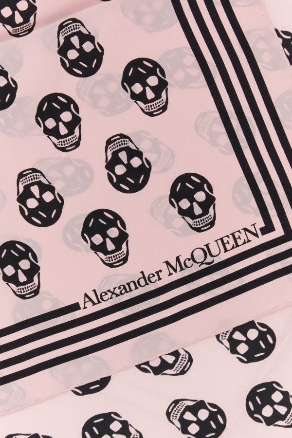 Alexander Mcqueen Woman Pink Silk Biker Foulard - 2