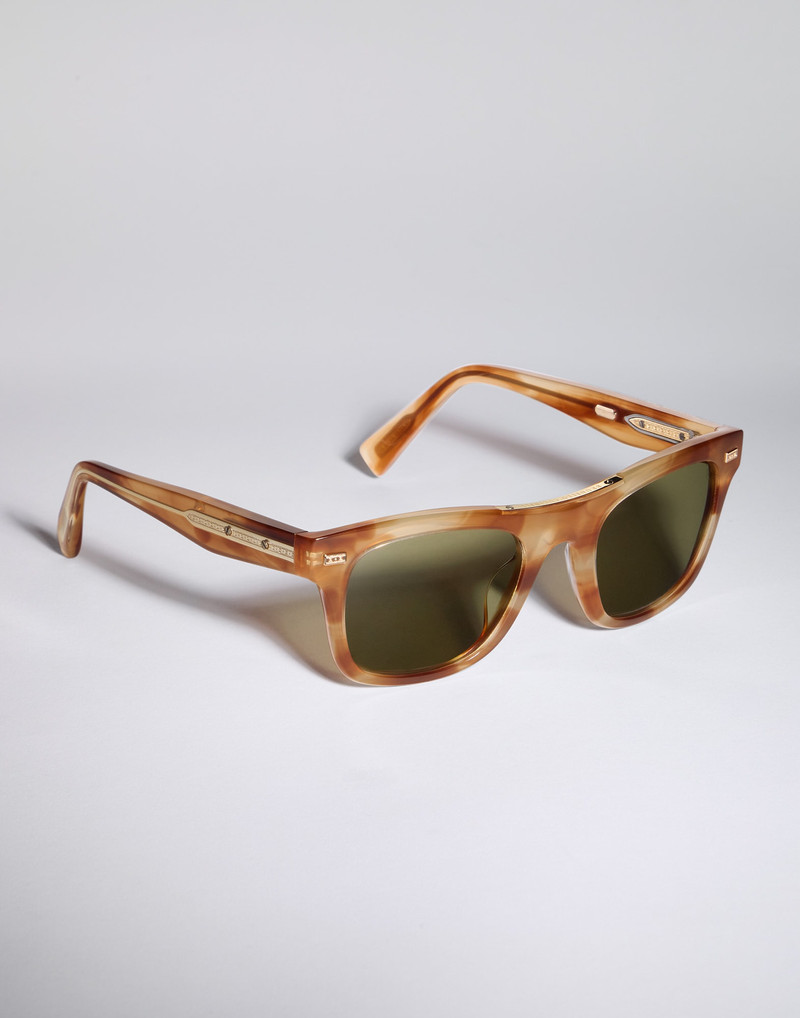Brunello Cucinelli Mr. Brunello Goldcraft acetate and 18k solid gold sunglasses outlook