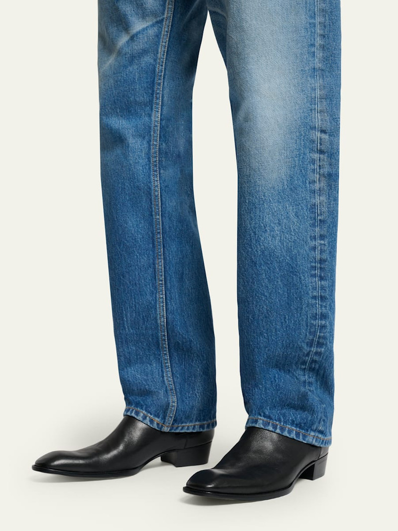 SAINT LAURENT Men's Stanton Leather Chelsea Boots outlook